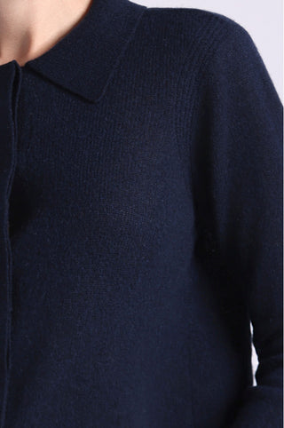 Sheer Luxury Cashmere Cropped Collared Cardigan