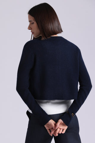 Southern Cashmere Collared Cropped Cardigan