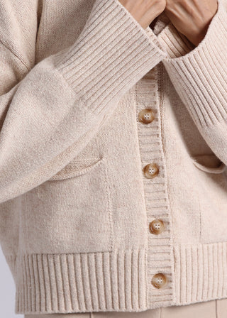 Luxe Cotton Cashmere Blend V Neck Cardigan