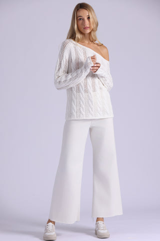 Cotton Boucle Cable Off The Shoulder