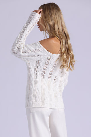 Cotton Boucle Cable Off The Shoulder