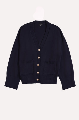 Luxe Cotton Blend V Neck Cardigan