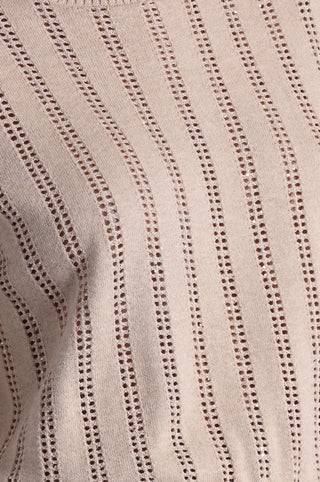 Sparkle Cotton Cashmere Short Sleeve Crew With Pointelle