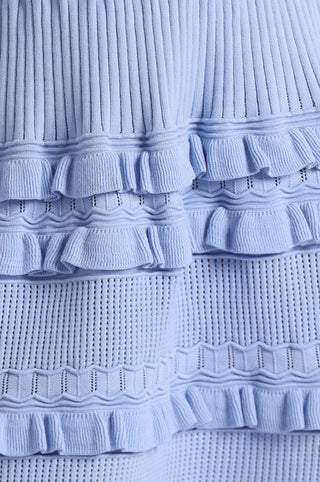 Viscose Pointelle Ruffle Sleeveless Dress