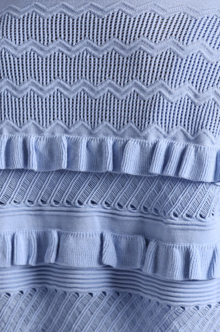 Viscose Pointelle Ruffle Cardigan