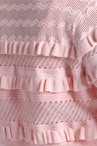 Viscose Pointelle Ruffle Cardigan