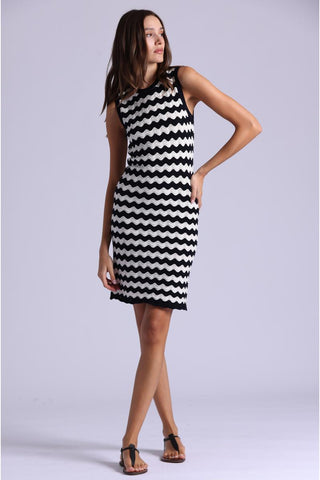 Scallop Stripe Tank Dress