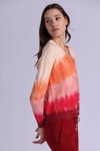Ombre V Neck Cardigan