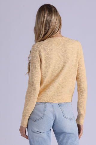 Boucle Long Sleeve Crew Neck Cropped Cardigan
