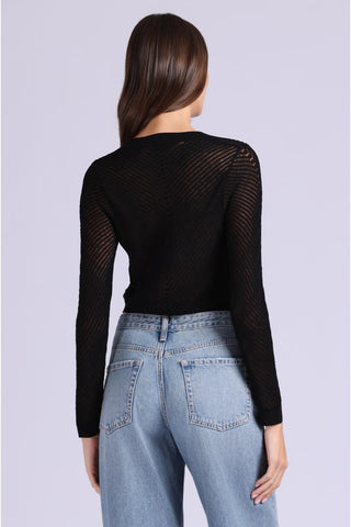 Open Pointelle Cropped Cardigan