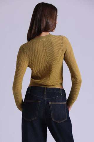Open Pointelle Cropped Cardigan