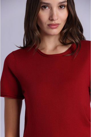 Short Sleeve Crew Neck Tee with Rolled Edges