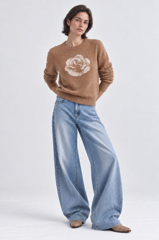 Rose Jacquard Crew
