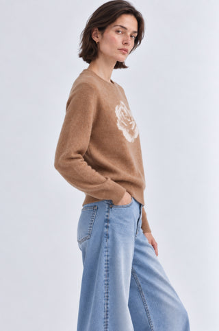 Rose Jacquard Crew