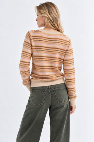 Striped Long Sleeve Raglan V Neck