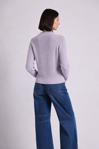 Cotton Shaker Stitch V Neck