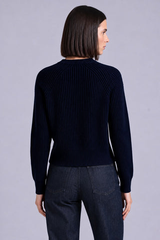 Cotton Shaker Stitch V Neck