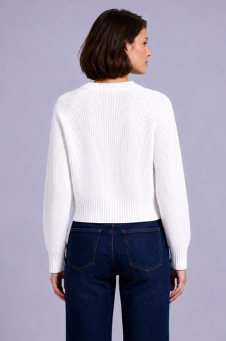 Cotton Shaker Stitch V Neck