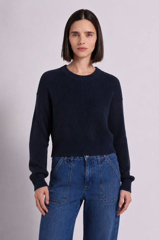 Cotton Shaker Stitch Crew Neck