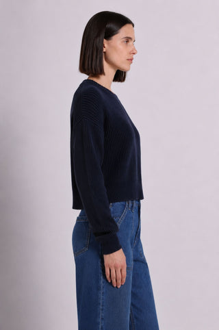 Cotton Shaker Stitch Crew Neck
