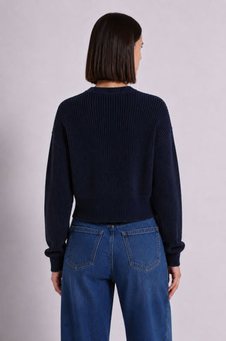 Cotton Shaker Stitch Crew Neck