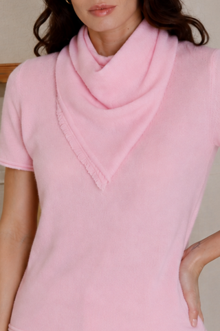 Cashmere Neckerchief Scarf with Eyelash Fringe
