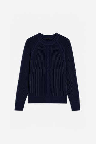 Long Sleeve Mixed Cable Stitch Crew