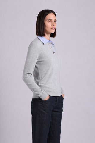 Woven Pinstripe Collar Shirt