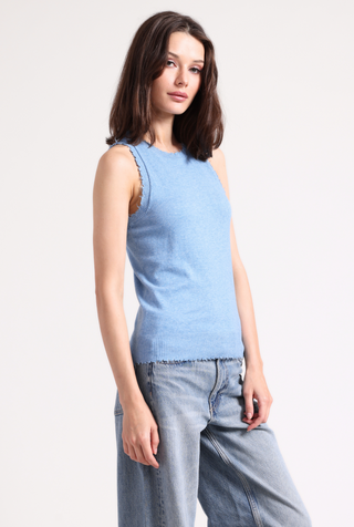 Cotton Cashmere Frayed Tank