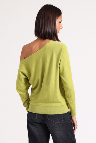 Cotton Cashmere Off The Shoulder Top