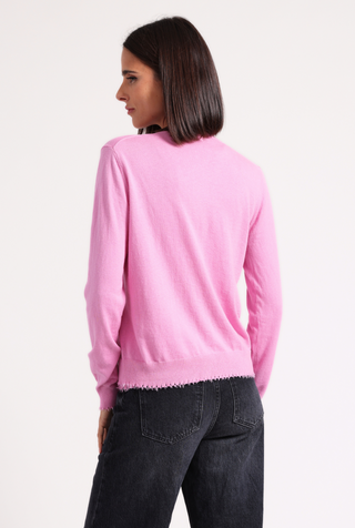 Cotton Cashmere Frayed Cardi