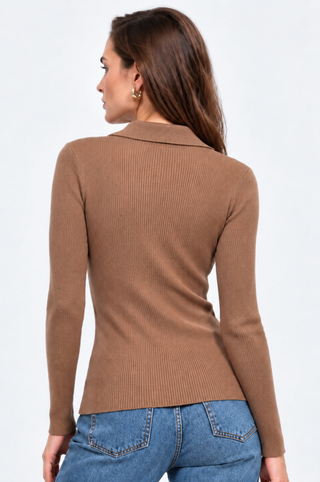 Viscose Ribbed Collared Henley