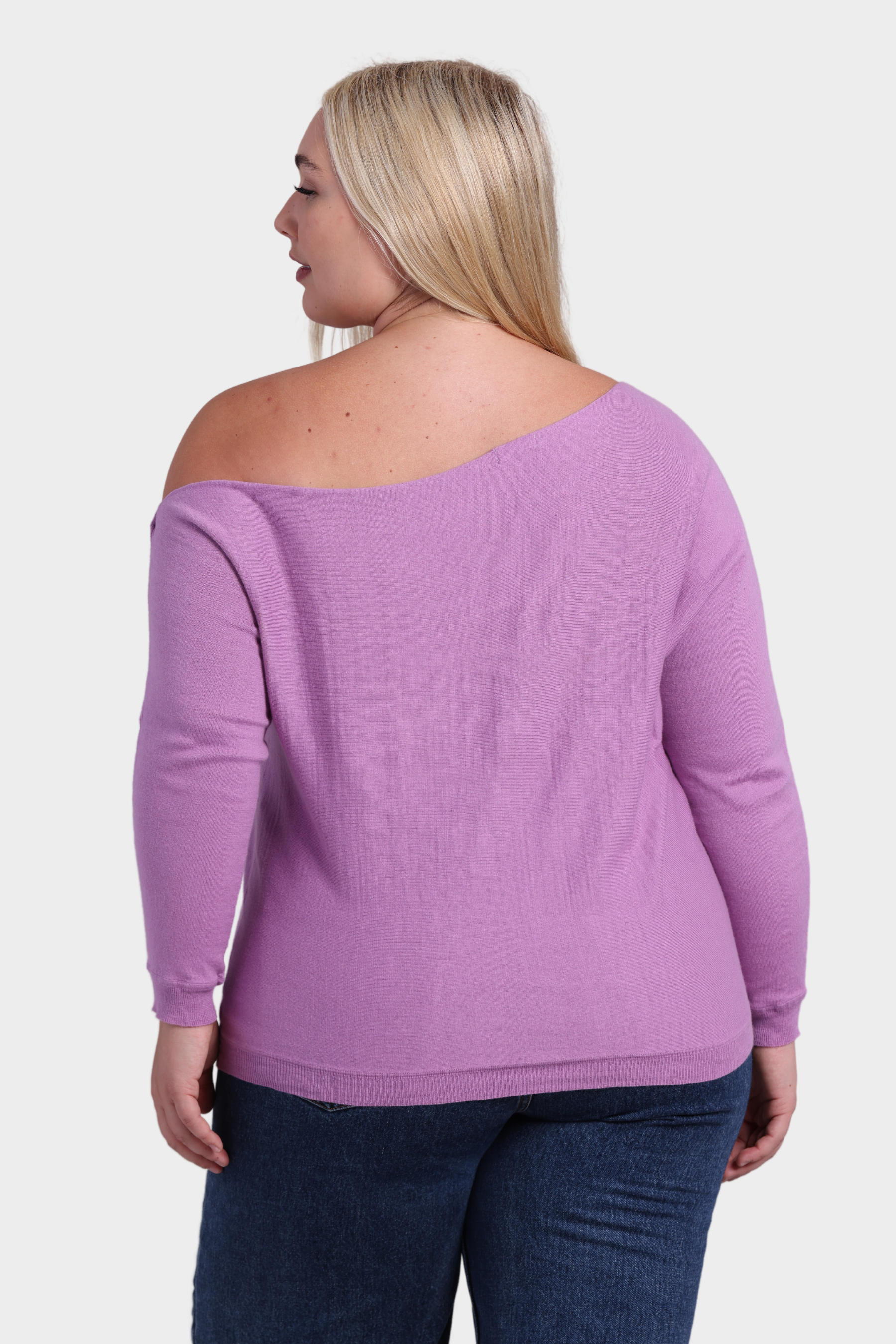 Plus Cotton Cashmere Off The Shoulder Top