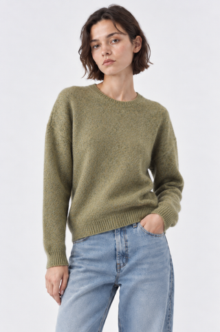 Cashmere Silk Marled Boxy Crew Neck