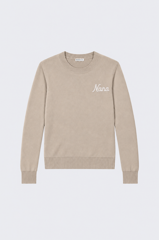 Cotton Cashmere "Nana" Embroidery Crew