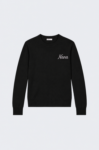 Cotton Cashmere "Nana" Embroidery Crew