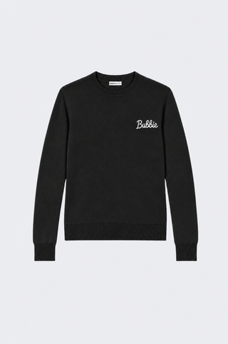 Cotton Cashmere "Bubbie" Embroidery Crew Neck