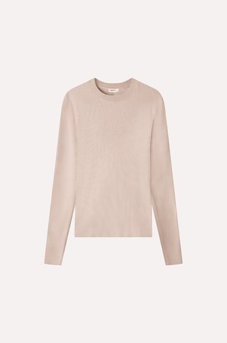 Viscose Ribbed Long Sleeve Crew