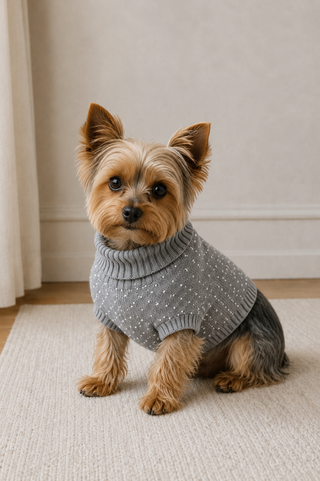Cotton Cashmere Rhinestone Dog Sweater