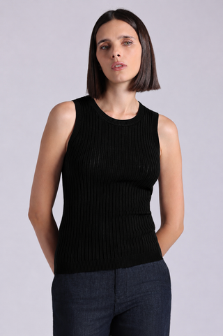 Viscose Ribbed Pointelle Tank Top