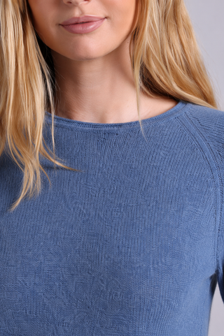 Sheer Luxury Cashmere Raglan Crew with Rolled Trims