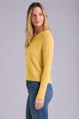 Sheer Luxury Cashmere Raglan Crew with Rolled Trims