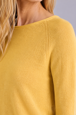 Sheer Luxury Cashmere Raglan Crew with Rolled Trims