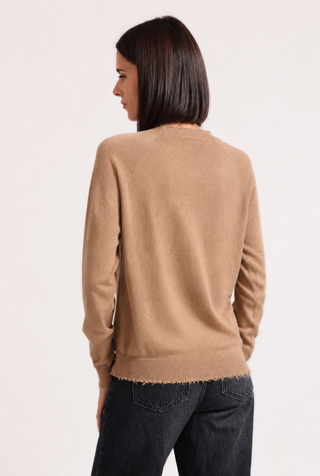 Cotton Cashmere Frayed Edge Crew