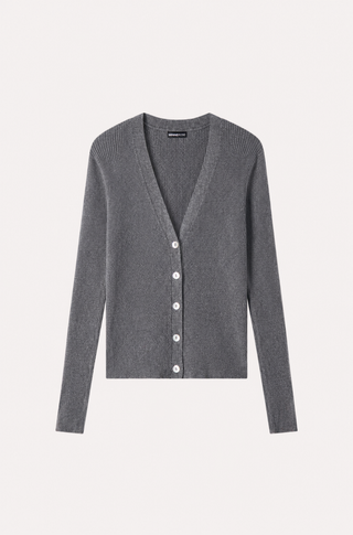 Viscose Ribbed V Neck Button Cardigan