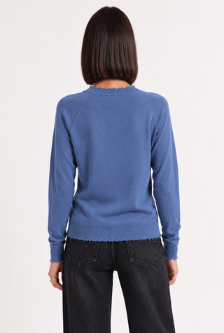 Cotton Cashmere Frayed Edge Crew