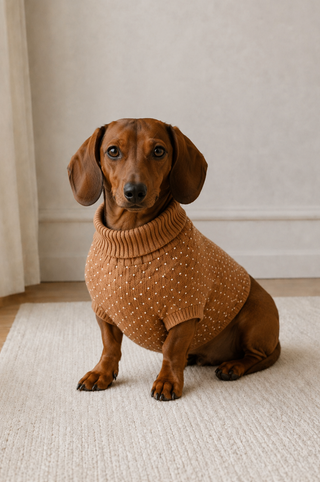 Cotton Cashmere Rhinestone Dog Sweater
