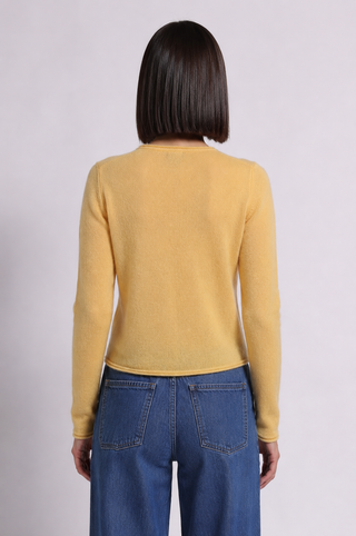 Sheer Luxury Cashmere Cardigan with Rolled Trims