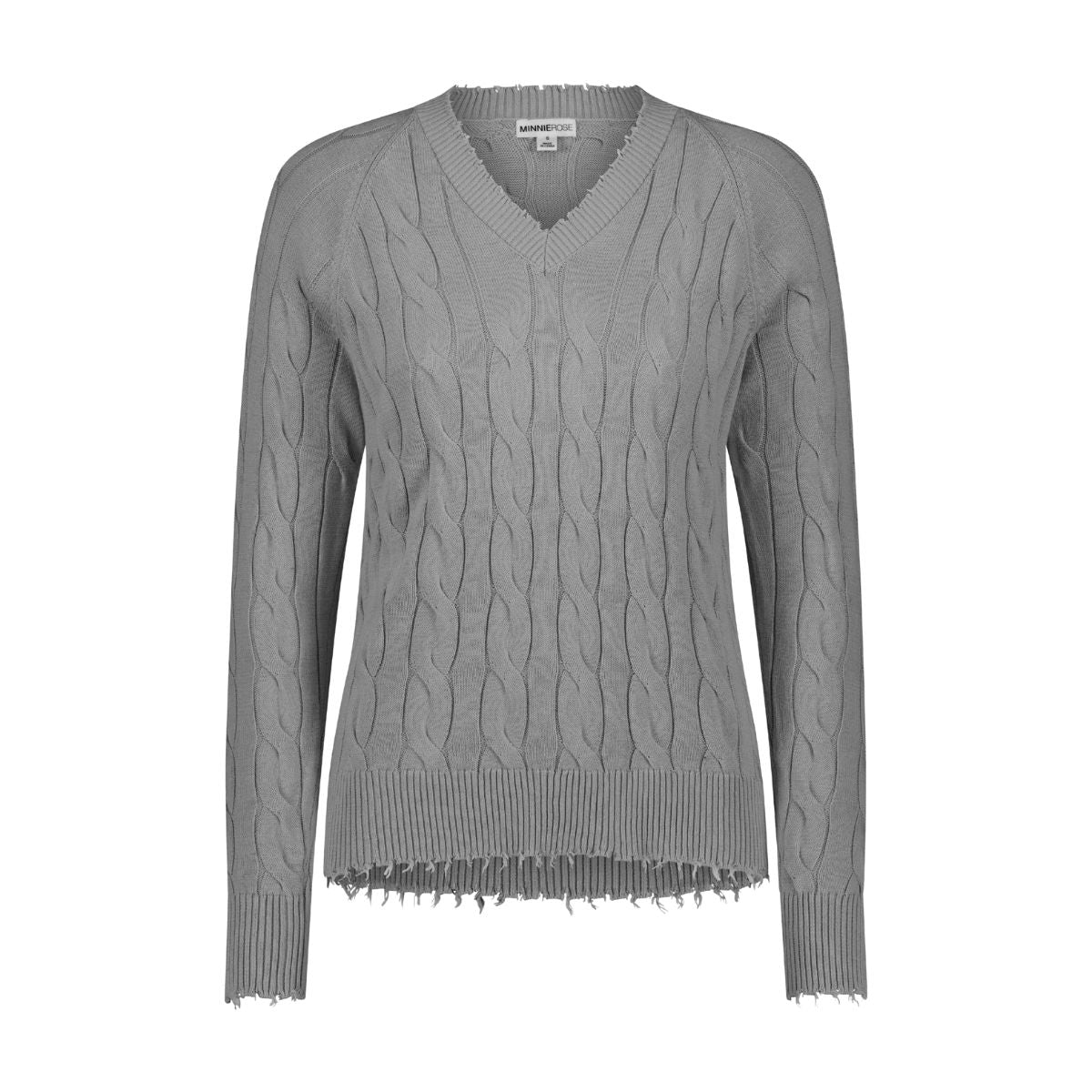 Cotton Cable LS V w/ Frayed Edges – Minnie Rose