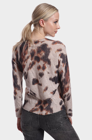 Cashmere Printed Cable Crew Neck